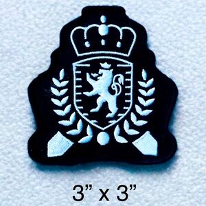 Patch: Rampant Lion Crown Laurel Crest Heraldry